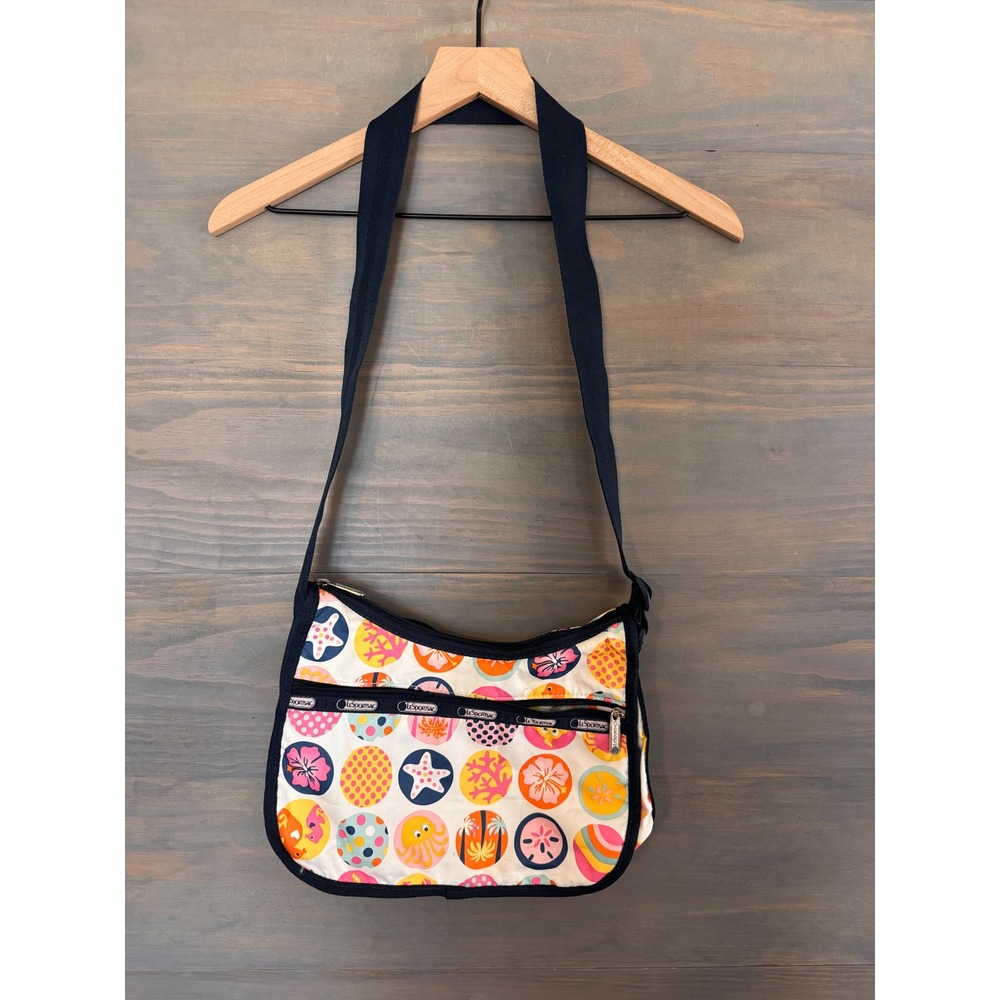 LeSportsac Classic Hobo Bag Tropical Sea Life Floral Dot Crossbody Shoulder Bag